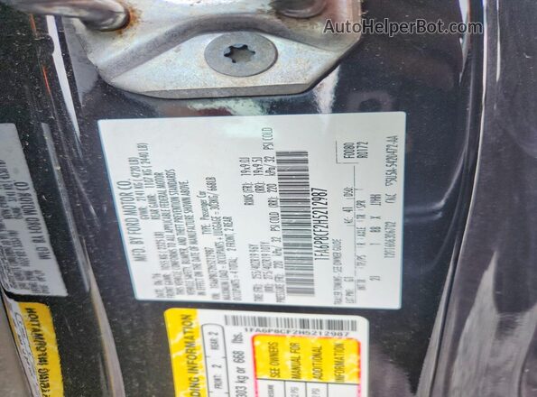 1FA6P8CF2H5212987 2017 FORD MUSTANG Black ძრავის განყოფილების ხედი
