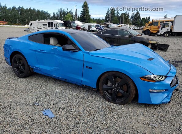 1FA6P8CF2P5303336 2023 FORD MUSTANG Blue Передня права чверть