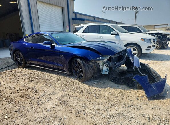 1FA6P8CF3J5100284 2018 FORD MUSTANG Blue Przód prawy