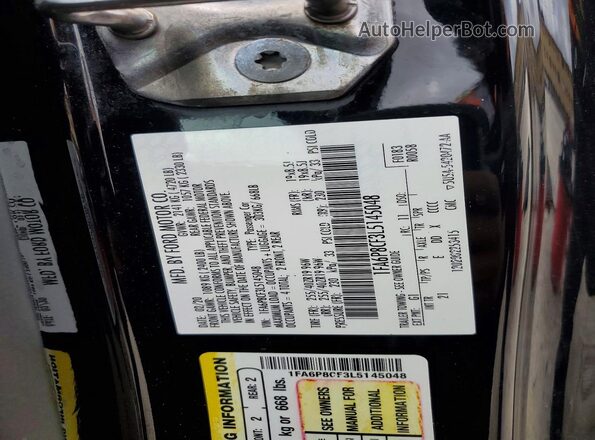 1FA6P8CF3L5145048 2020 FORD MUSTANG Black Widok komory silnika