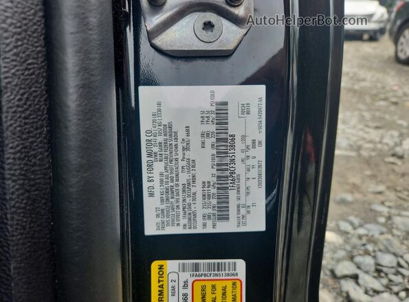 1FA6P8CF3N5138068 2022 FORD MUSTANG Black ძრავის განყოფილების ხედი