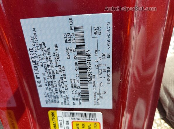 1FA6P8CF3S5414485 2025 FORD MUSTANG Красный Вид подкапотного пространства
