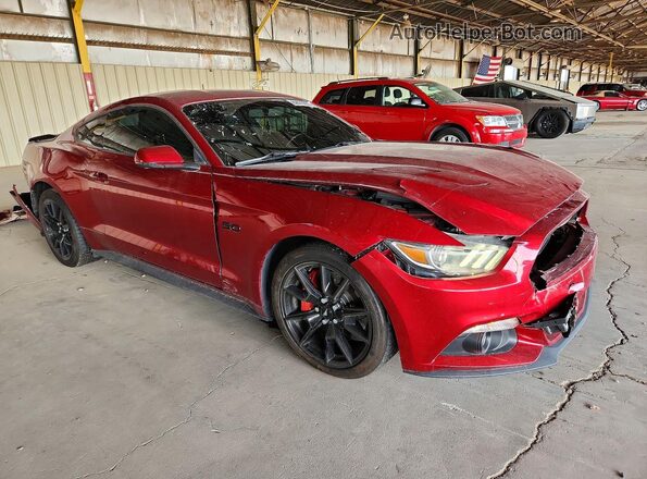 1FA6P8CF4H5249538 2017 FORD MUSTANG Красный Передняя правая четверть