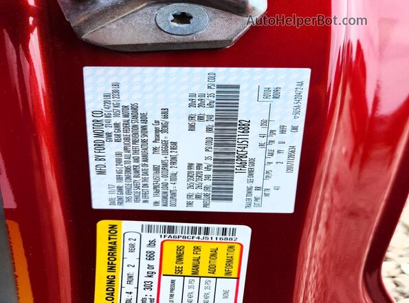 1FA6P8CF4J5116882 2018 FORD MUSTANG Red Vista del compartimento del motor