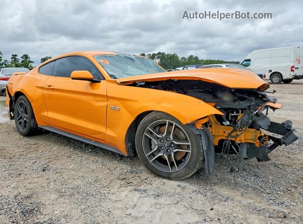 1FA6P8CF4K5108332 2019 FORD MUSTANG Orange Delantero derecho