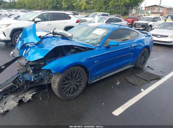 1FA6P8CF4K5116463 2019 FORD MUSTANG Blue Front left