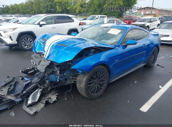 1FA6P8CF4K5116463 2019 FORD MUSTANG Blue Front view
