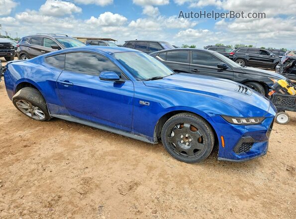 1FA6P8CF4R5409810 2024 FORD MUSTANG Blue Передня права чверть