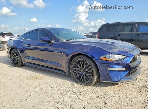 1FA6P8CF5J5122867 2018 FORD MUSTANG Синий Передняя правая четверть