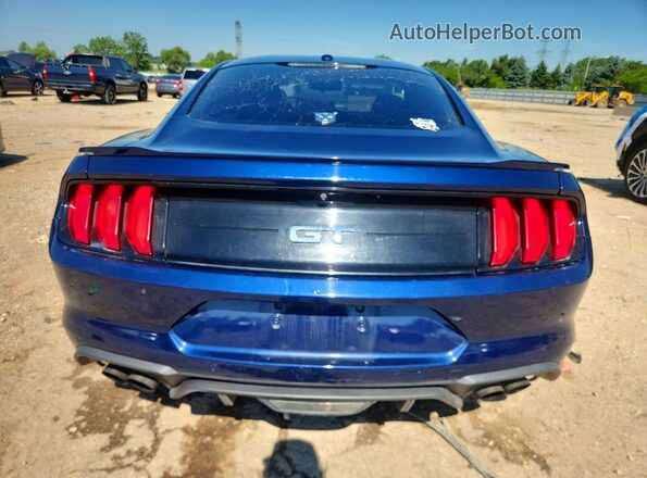 1FA6P8CF5J5162964 2018 FORD MUSTANG Синий Вид сзади