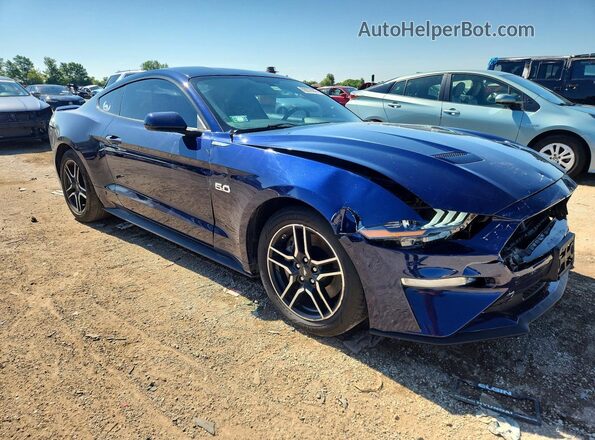 1FA6P8CF5J5162964 2018 FORD MUSTANG Синий Передняя правая четверть