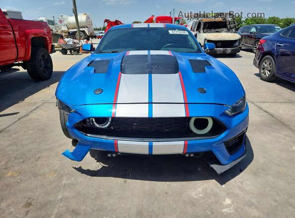 1FA6P8CF5K5200341 2019 FORD MUSTANG Blue Front view