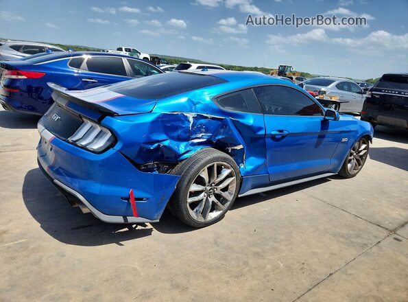 1FA6P8CF5K5200341 2019 FORD MUSTANG Blue Rear right
