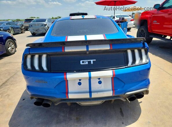 1FA6P8CF5K5200341 2019 FORD MUSTANG Blue Rear view