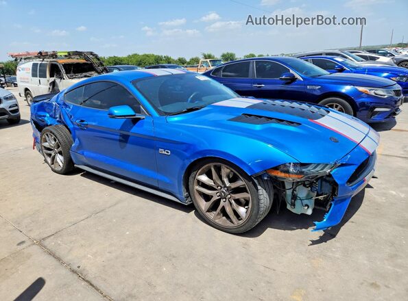 1FA6P8CF5K5200341 2019 FORD MUSTANG Blue Front right