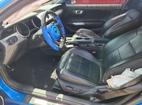 1FA6P8CF5K5200341 2019 FORD MUSTANG Blue Front interior view