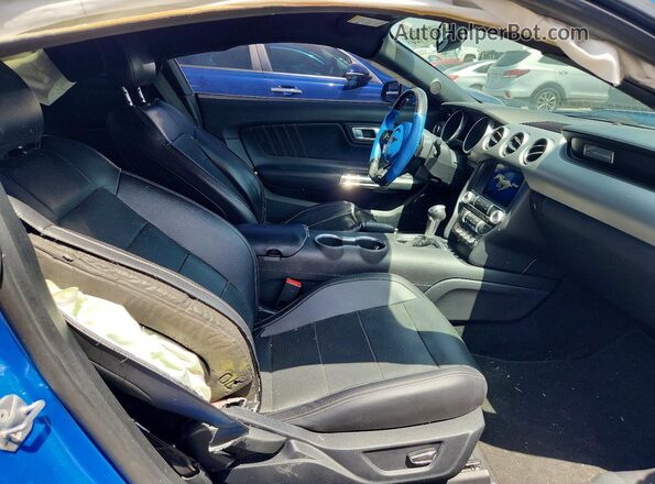1FA6P8CF5K5200341 2019 FORD MUSTANG Blue Rear seats view