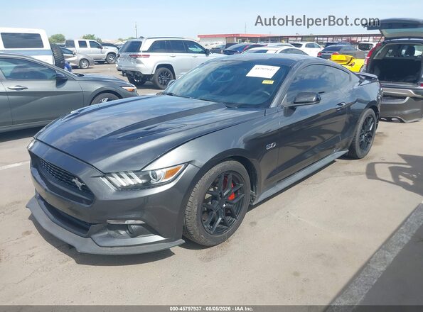 1FA6P8CF6G5228351 2016 FORD MUSTANG Gray Vista tres cuartos delantera izquierda