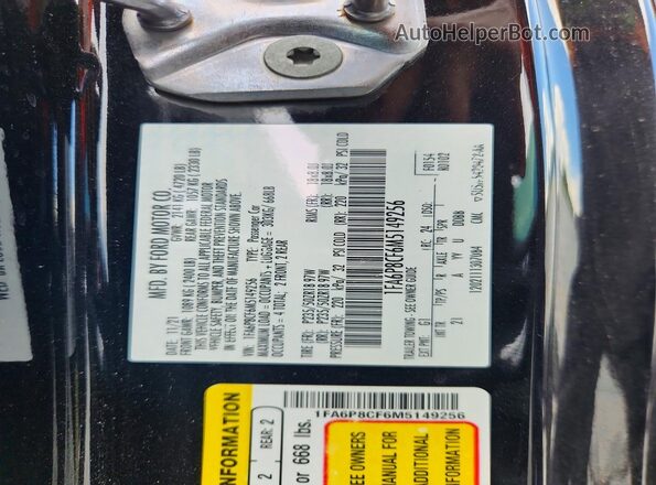 1FA6P8CF6M5149256 2021 FORD MUSTANG Black Շարժիչի բաժամունքի տեսք