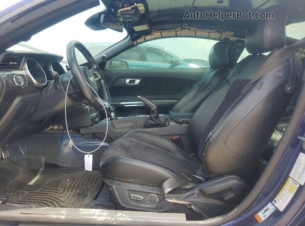 1FA6P8CF7K5204780 2019 FORD MUSTANG Blue Вид салону спереду