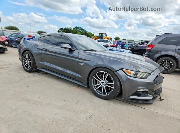 1FA6P8CF8H5223623 2017 FORD MUSTANG Gray Delantero derecho