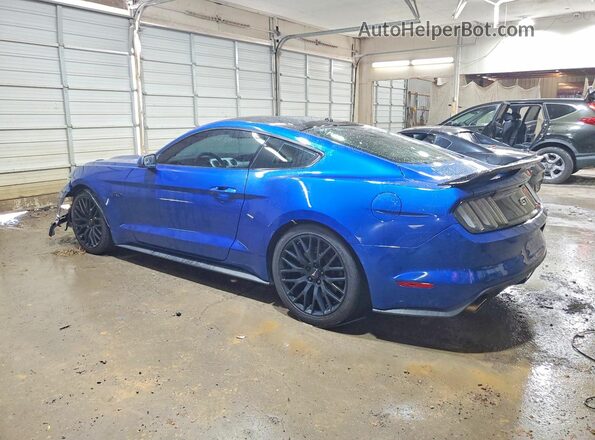 1FA6P8CF8H5309188 2017 FORD MUSTANG Blue Rear left