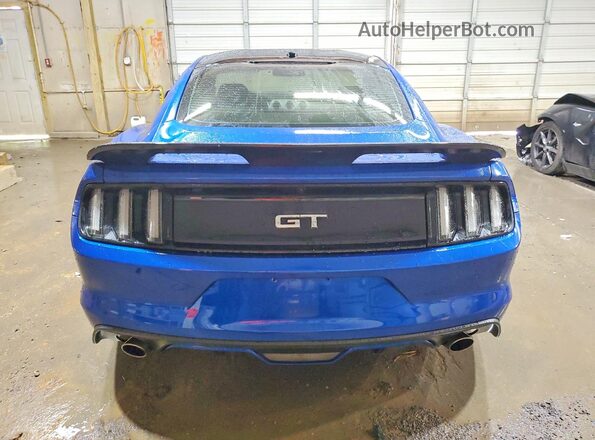 1FA6P8CF8H5309188 2017 FORD MUSTANG Blue Rear view