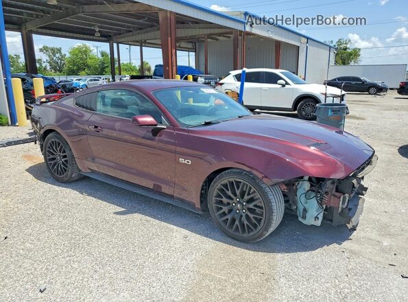 1FA6P8CF8J5114343 2018 FORD MUSTANG Maroon Delantero derecho