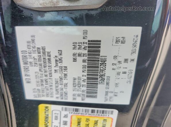 1FA6P8CF9G5284011 2016 FORD MUSTANG Black Widok naklejki z numerem VIN