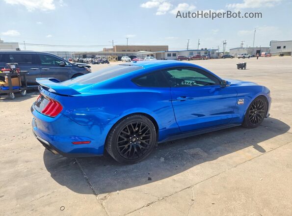 1FA6P8CF9K5142850 2019 FORD MUSTANG Blue Trasero derecho