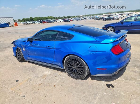 1FA6P8CF9K5142850 2019 FORD MUSTANG Blue Trasero izquierdo
