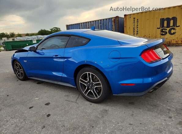 1FA6P8CF9M5135240 2021 FORD MUSTANG Blue Rear left