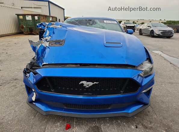 1FA6P8CF9M5135240 2021 FORD MUSTANG Blue Front view