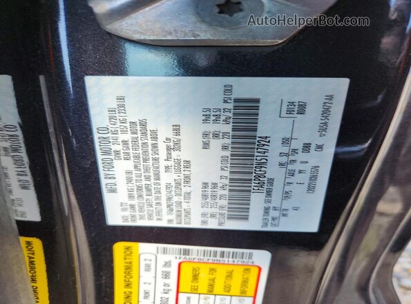 1FA6P8CF9N5147924 2022 FORD MUSTANG Black VIN კოდის სტიკერის ხედი
