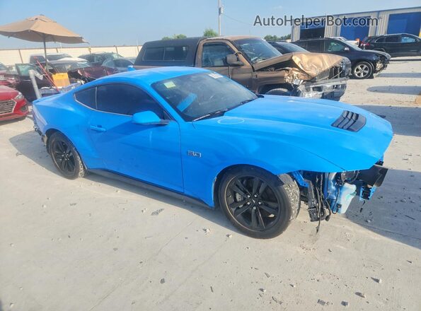 1FA6P8CF9R5415070 2024 FORD MUSTANG Blue Front right