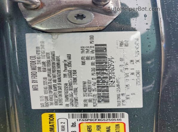 1FA6P8CFXG5250546 2016 FORD MUSTANG Green Engine compartment view