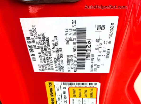 1FA6P8JZ0H5525341 2017 FORD MUSTANG Red ძრავის განყოფილების ხედი