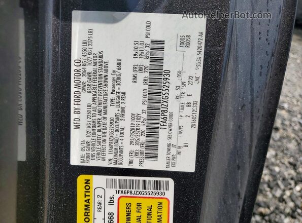 1FA6P8JZXG5525930 2016 FORD MUSTANG Charcoal Engine compartment view