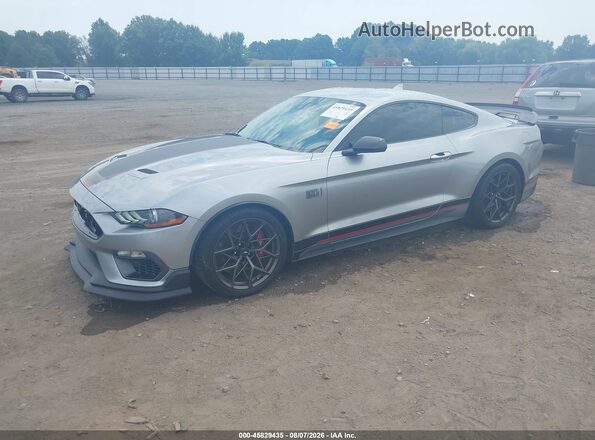 1FA6P8R05M5553376 2021 FORD MUSTANG Silver Vista tres cuartos delantera izquierda