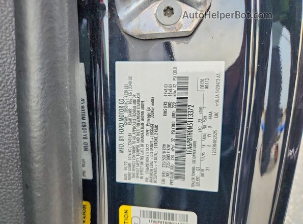 1FA6P8TH0N5113372 2022 FORD MUSTANG Black Շարժիչի բաժամունքի տեսք