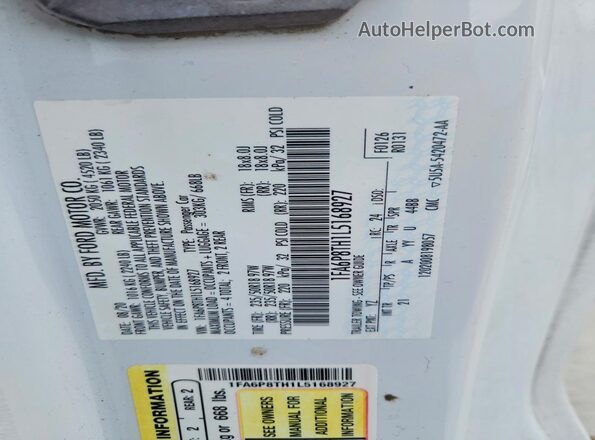 1FA6P8TH1L5168927 2020 FORD MUSTANG White Вид підкапотного простору