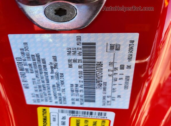 1FA6P8TH2T5107084 2026 FORD MUSTANG Red Vista del compartimento del motor
