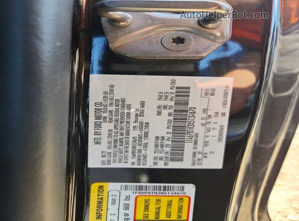 1FA6P8TH3N5134670 2022 FORD MUSTANG Black Vista del compartimento del motor