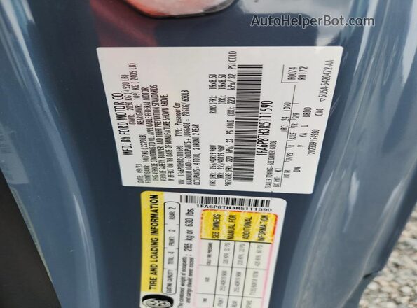1FA6P8TH3R5111590 2024 FORD MUSTANG Blue Widok komory silnika