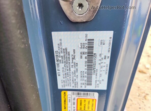 1FA6P8TH3S5115239 2025 FORD MUSTANG Blue Շարժիչի բաժամունքի տեսք
