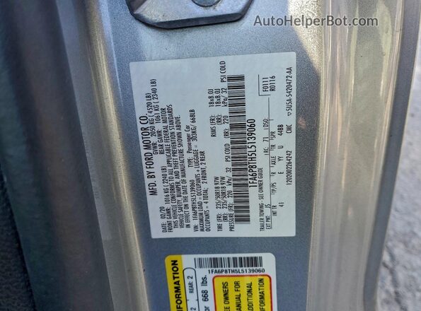 1FA6P8TH5L5139060 2020 FORD MUSTANG Silver Շարժիչի բաժամունքի տեսք