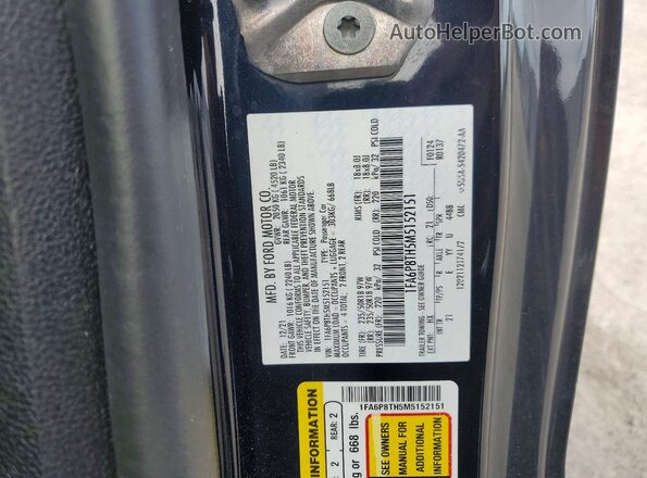 1FA6P8TH5M5152151 2021 FORD MUSTANG Black Vista del compartimento del motor