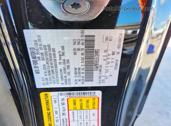1FA6P8TH5S5124993 2025 FORD MUSTANG Black Вид наклейки з VIN-кодом