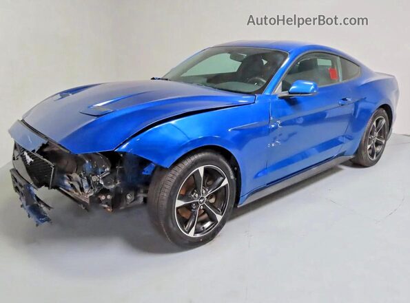 1FA6P8TH6J5117467 2018 FORD MUSTANG Синий Задняя правая четверть