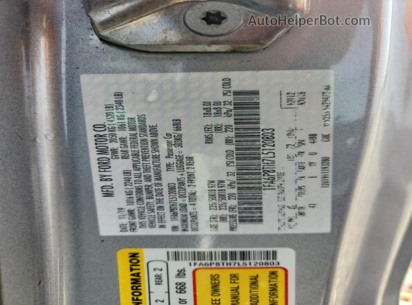 1FA6P8TH7L5120803 2020 FORD MUSTANG Silver Вид підкапотного простору